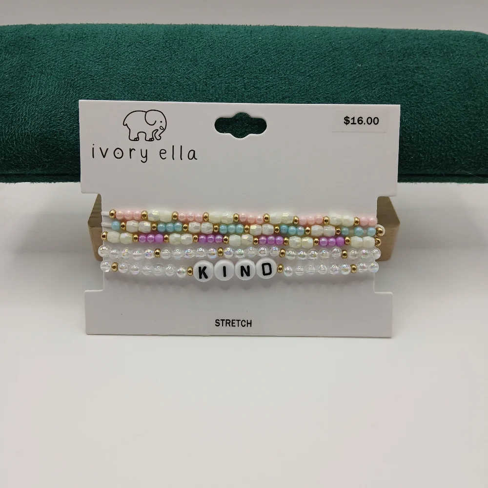 Ivory Ella Pastel Beaded Kids Bracelet Set